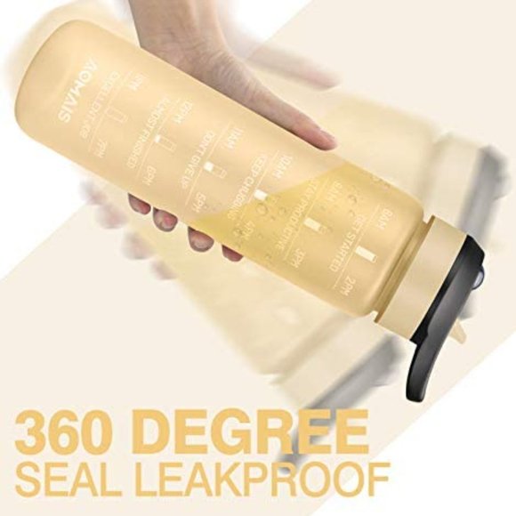 AOMAIS 36oz Motivational Water Bottle with Time Marker & Straw 360° Leak-Proof - Picture 6 of 10